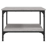 Vidaxl salontafel 55x55x40 cm bewerkt hout grijs sonoma eikenkleurig