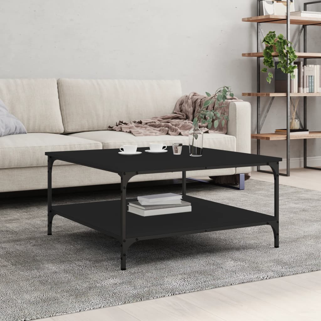Vidaxl salontafel 80x80x40 cm bewerkt hout zwart