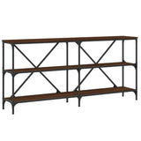Vidaxl wandtafel 160x30x75 cm bewerkt hout en ijzer bruin eikenkleur