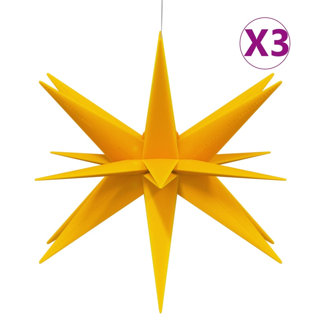 Vidaxl kerstlampen met led's 3 st inklapbaar 57 cm geel
