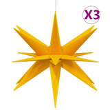 Vidaxl kerstlampen met led's 3 st inklapbaar 57 cm geel