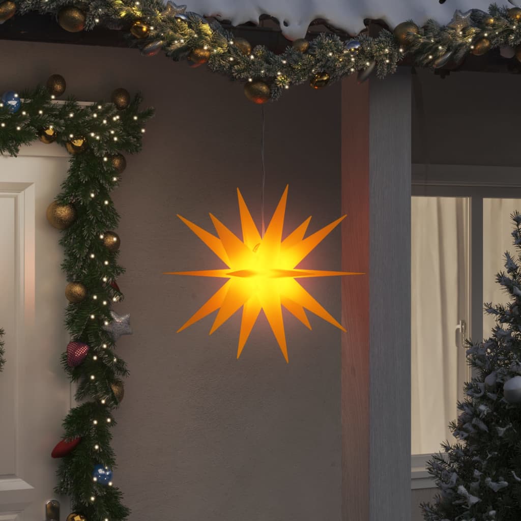 Vidaxl kerstlampen met led's 3 st inklapbaar 57 cm geel