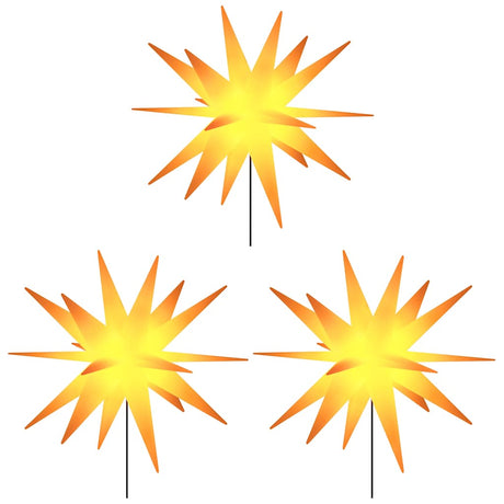 Vidaxl kerstlampen met grondpin en led's 3 st 57 cm geel