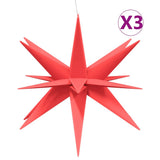 VidaXL Kerstlampen met LED's 3 st inklapbaar 100 cm rood