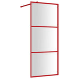 Vidaxl inloopdouchewand transparant 80x195 cm esg-glas rood