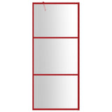 Vidaxl Walk-in shower wall Transparent 80x195 cm ESG glass red