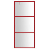 Vidaxl Walk-In Shower Wall Transparent 90x195 CM ESG Glass Red