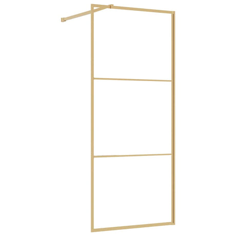 Vidaxl inloopdouchewand transparant 90x195 cm esg-glas goudkleurig