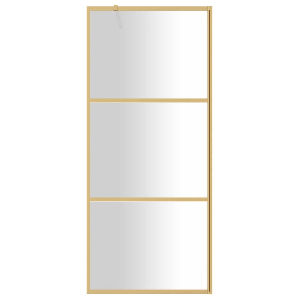 Vidaxl Walk-in shower wall Transparent 90x195 cm ESG glass gold colored