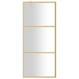 Vidaxl Walk-in shower wall Transparent 90x195 cm ESG glass gold colored