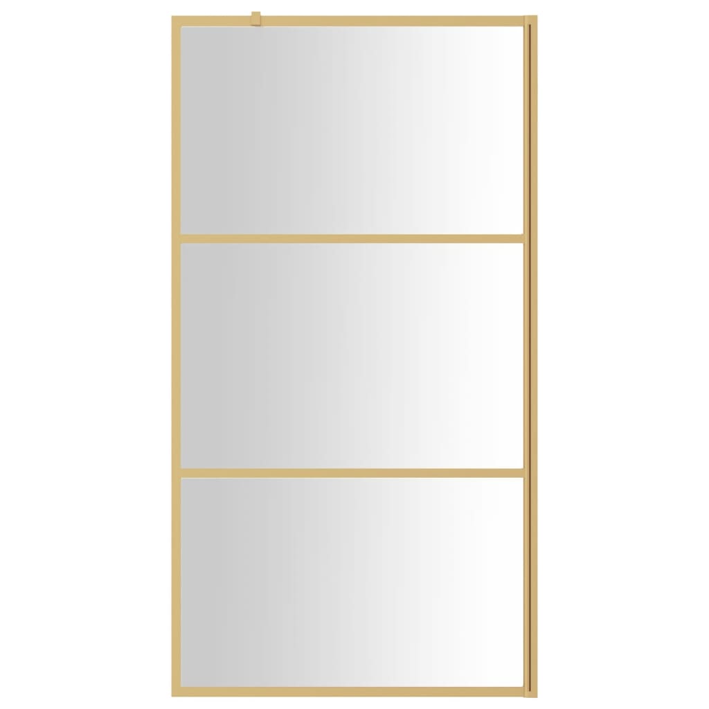 Vidaxl Walk-in tuš stena prozorna 100x195 cm ESG-Glas zlato obarvana