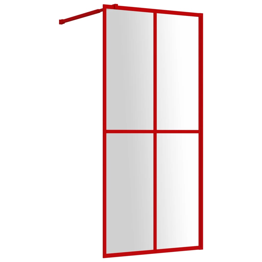 Vidaxl Walk-in shower wall Transparent 80x195 cm ESG glass red