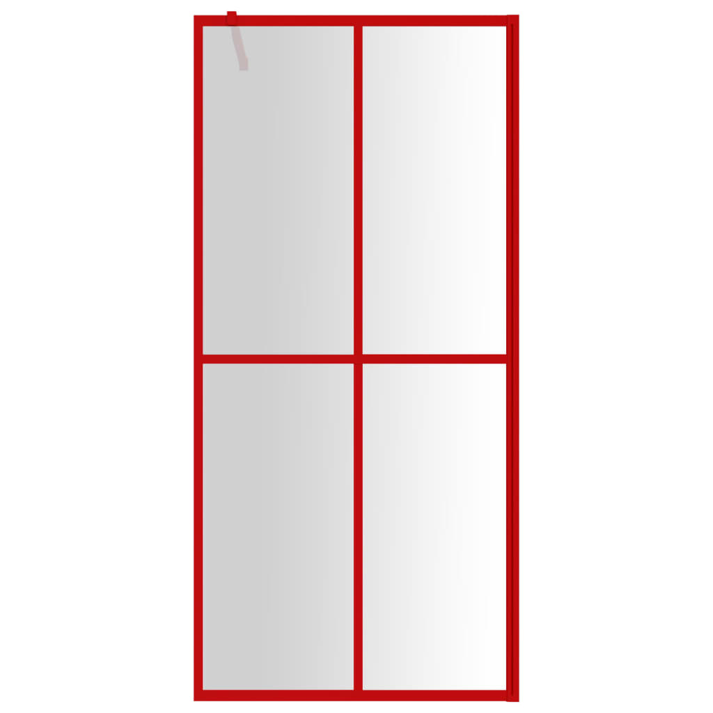 Vidaxl Walk-in shower wall Transparent 80x195 cm ESG glass red