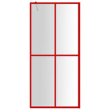 Vidaxl Walk-in shower wall Transparent 80x195 cm ESG glass red