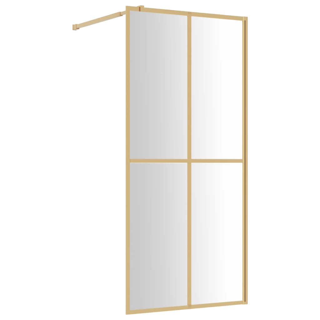 Vidaxl Walk-in tuš stena prozorna 80x195 cm ESG-Glas zlato obarvano