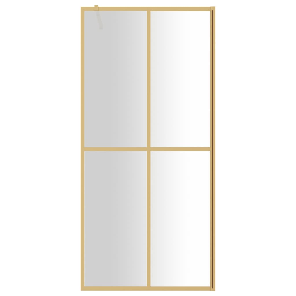 Vidaxl Walk-in tuš stena prozorna 80x195 cm ESG-Glas zlato obarvano