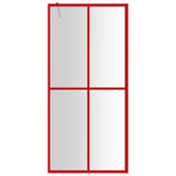 Vidaxl inloopdouchewand transparant 90x195 cm esg-glas rood