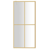 Vidaxl inloopdouchewand transparant 90x195 cm esg-glas goudkleurig