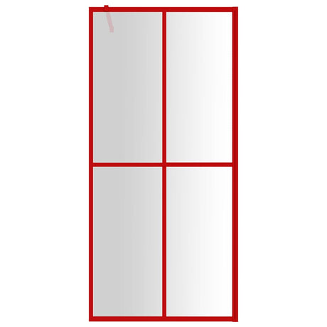 Vidaxl inloopdouchewand transparant 100x195 cm esg-glas rood