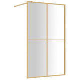 Vidaxl Walk-in tuš stena prozorna 118x195 cm ESG-Glas zlato obarvano