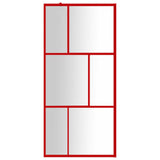 Vidaxl Walk-in shower wall Transparent 80x195 cm ESG glass red