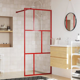 Vidaxl Walk-in shower wall Transparent 80x195 cm ESG glass red