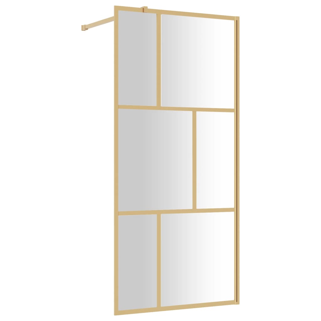 Vidaxl Walk-in tuš stena prozorna 80x195 cm ESG-Glas zlato obarvano