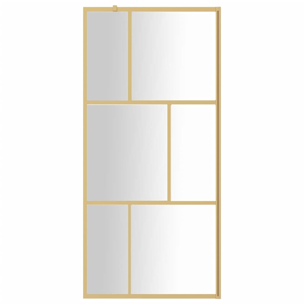 Vidaxl Walk-in tuš stena prozorna 80x195 cm ESG-Glas zlato obarvano