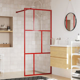 Vidaxl Walk-in shower wall Transparent 90x195 cm ESG glass red