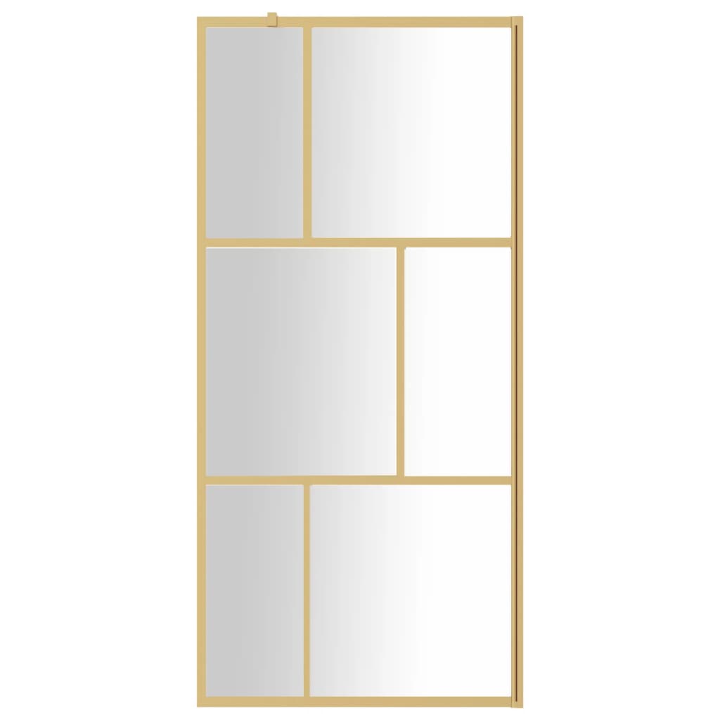 Vidaxl Walk-in shower wall Transparent 90x195 cm ESG glass gold colored