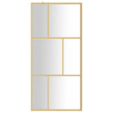 Vidaxl Walk-in shower wall Transparent 90x195 cm ESG glass gold colored