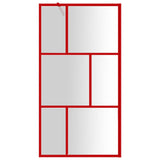 Vidaxl inloopdouchewand transparant 100x195 cm esg-glas rood
