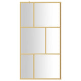 Vidaxl inloopdouchewand transparant 100x195 cm esg-glas goudkleurig