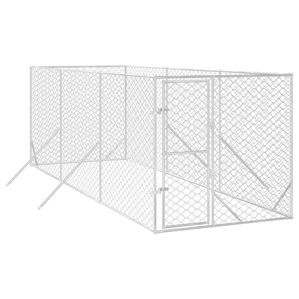 Vidaxl Dog Kennel til eksterne 2x6x2 m galvaniseret stålsølv