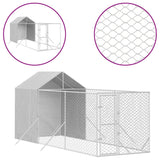 Perrera de perros de Vidaxl con techo 2x6x2.5 M M M M Galvanized Steel Color de plata