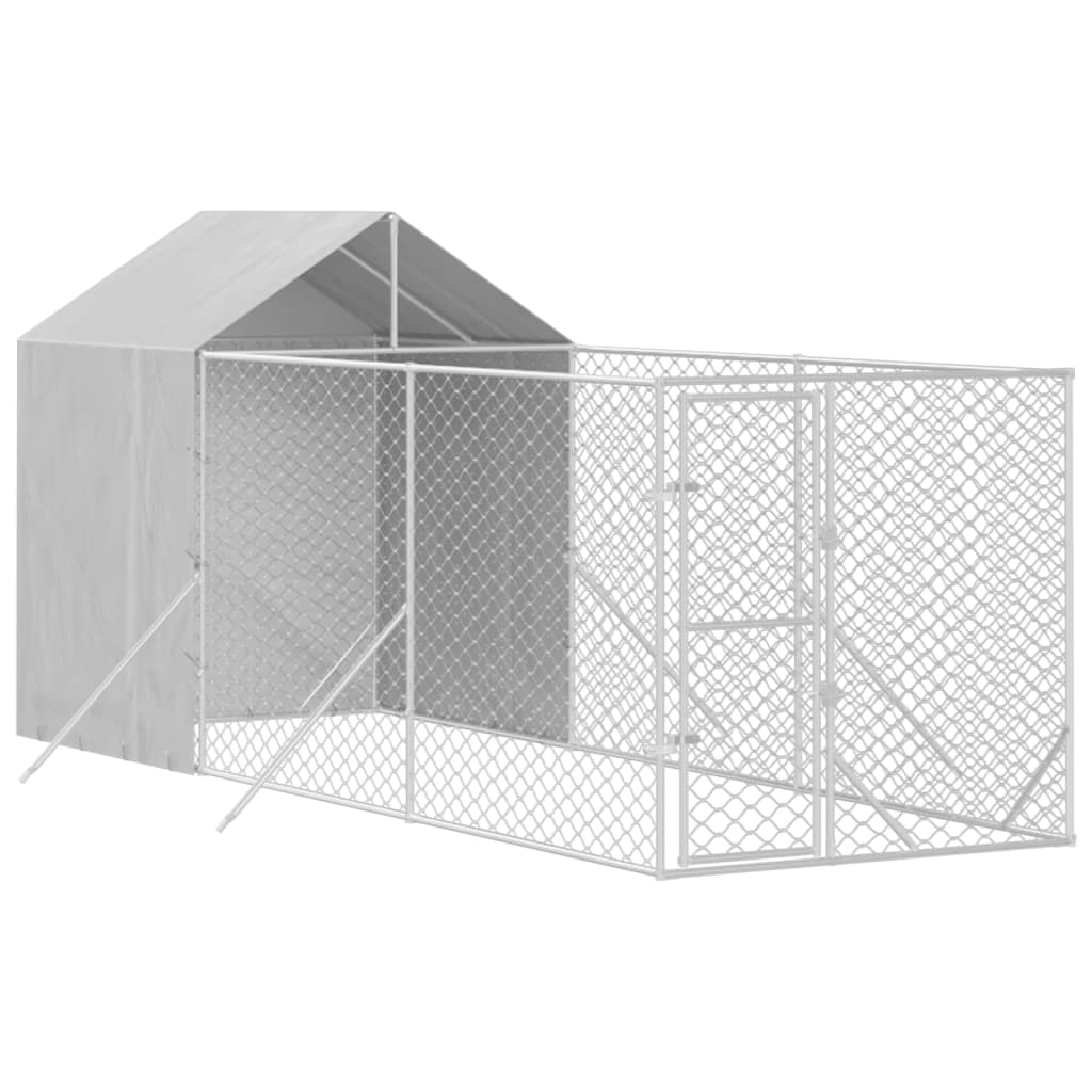 Perrera de perros de Vidaxl con techo 2x6x2.5 M M M M Galvanized Steel Color de plata