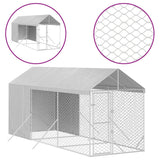 Perrera de perros de Vidaxl con techo 2x6x2.5 M M M M Galvanized Steel Color de plata