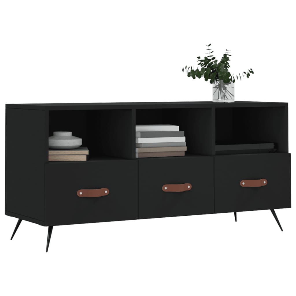 Vidaxl tv-meubel 102x36x50 cm bewerkt hout zwart