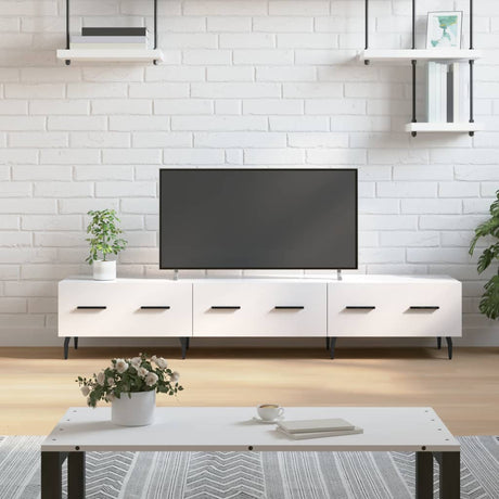 Vidaxl tv-meubel 150x36x30 cm bewerkt hout hoogglans wit
