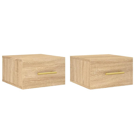 Vidaxl nachtkastjes 2 st wandgemonteerd 35x35x20 cm sonoma eikenkleur