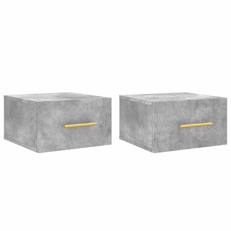 Vidaxl nachtkastjes 2 st wandgemonteerd 35x35x20 cm betongrijs