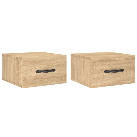 Vidaxl nachtkastjes 2 st wandgemonteerd 35x35x20 cm sonoma eikenkleur