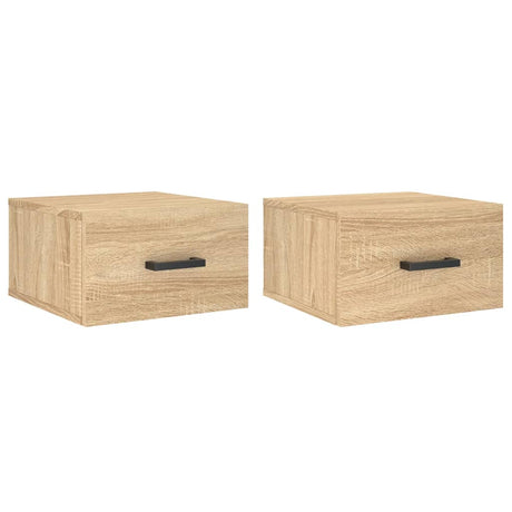 Vidaxl nachtkastjes 2 st wandgemonteerd 35x35x20 cm sonoma eikenkleur