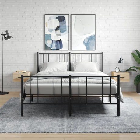 Vidaxl nachtkastjes 2 st wandgemonteerd 35x35x20 cm sonoma eikenkleur