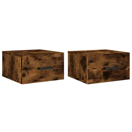 Vidaxl nachtkastjes 2 st wandgemonteerd 35x35x20 cm gerookt eikenkleur