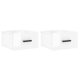 Vidaxl nachtkastjes 2 st wandgemonteerd 35x35x20 cm hoogglans wit