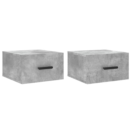 Vidaxl nachtkastjes 2 st wandgemonteerd 35x35x20 cm betongrijs