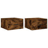 Vidaxl nachtkastjes 2 st wandgemonteerd 35x35x20 cm gerookt eikenkleur