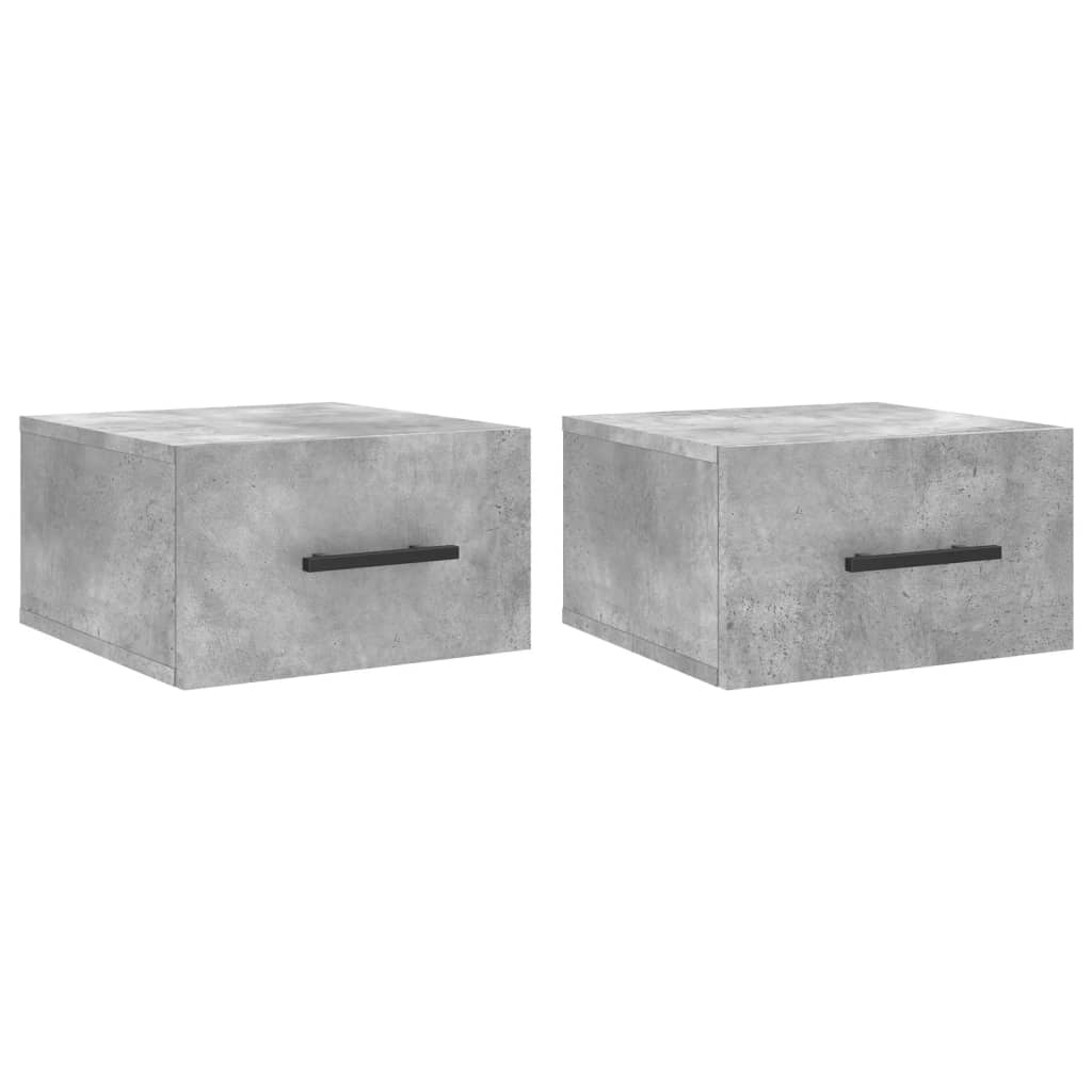 Vidaxl nachtkastjes 2 st wandgemonteerd 35x35x20 cm betongrijs