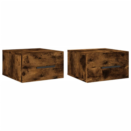 Vidaxl nachtkastjes 2 st wandgemonteerd 35x35x20 cm gerookt eikenkleur